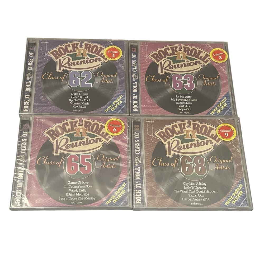 Rock n Roll Reunion Class of 62, 63, 65 and 68 Audio CD Various Artists Lot Of 4